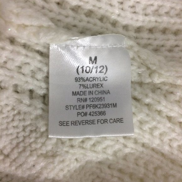 Pink Republic Girls M 10/12 Cream Knit Sweater - Picture 6 of 8